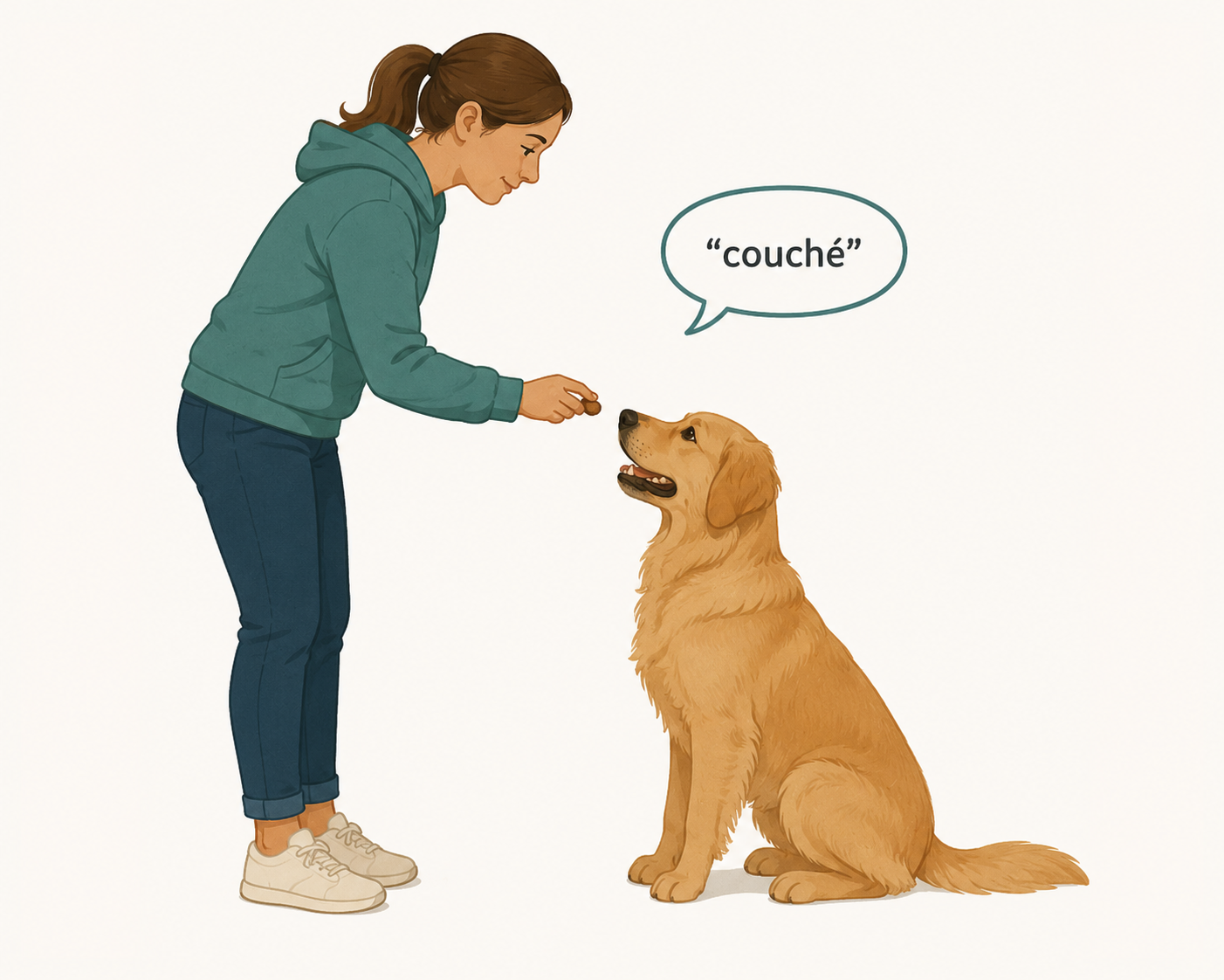 Étape 1 - apprendre couché au chien