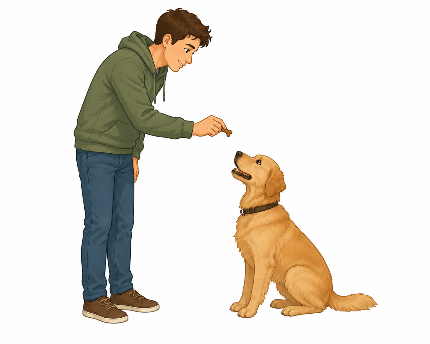 Chien qui se met assis